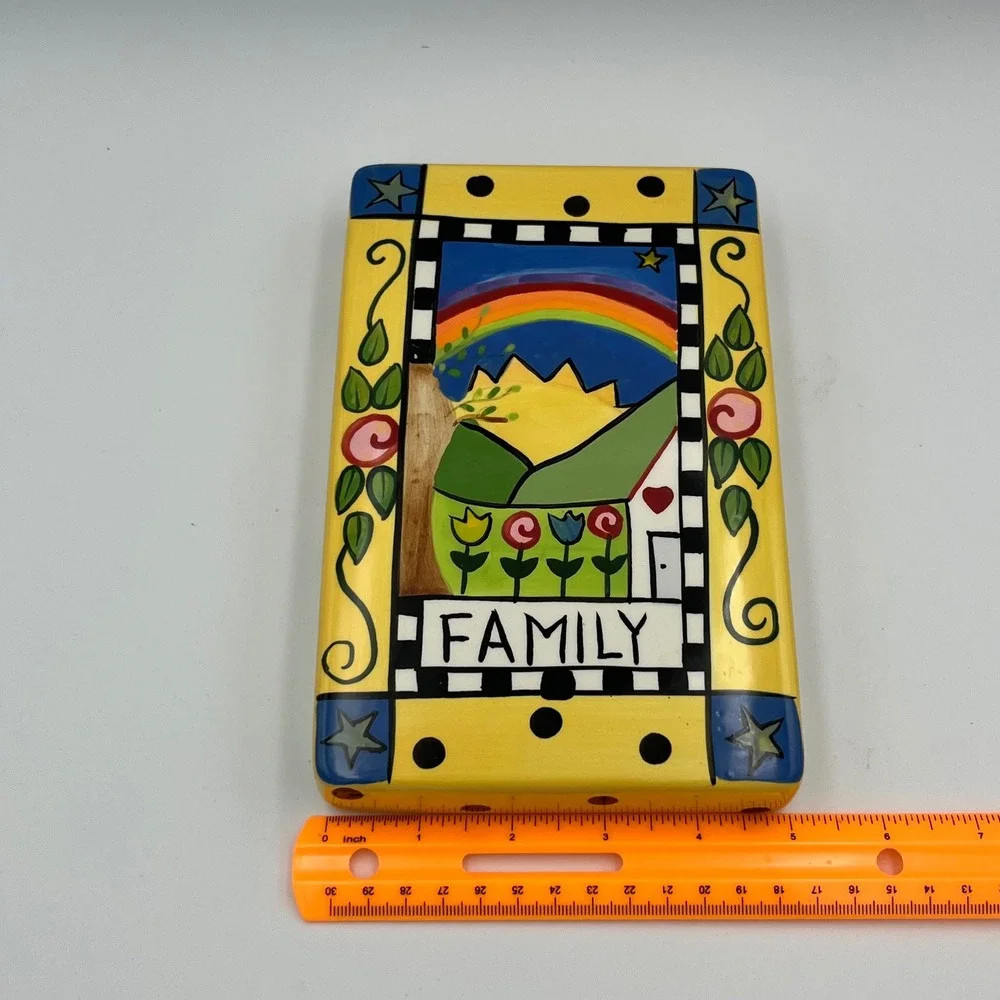 Decorative Family Housewarming Gift Ceramic Plaque Yellow Rainbow Home Decor‎